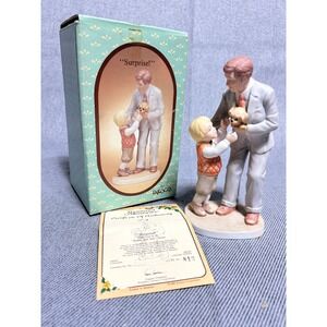 Enesco Surprise Figurine Treasured Memories Father Son Puppy Vintage 1988